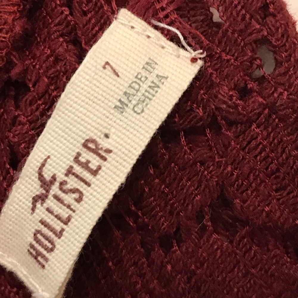 Hollister Burgundy Sheath Dress Lace Overlay - Picture 7 of 7